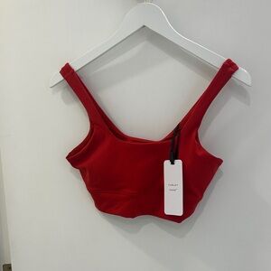 Varley Red Cropped Tank Top
